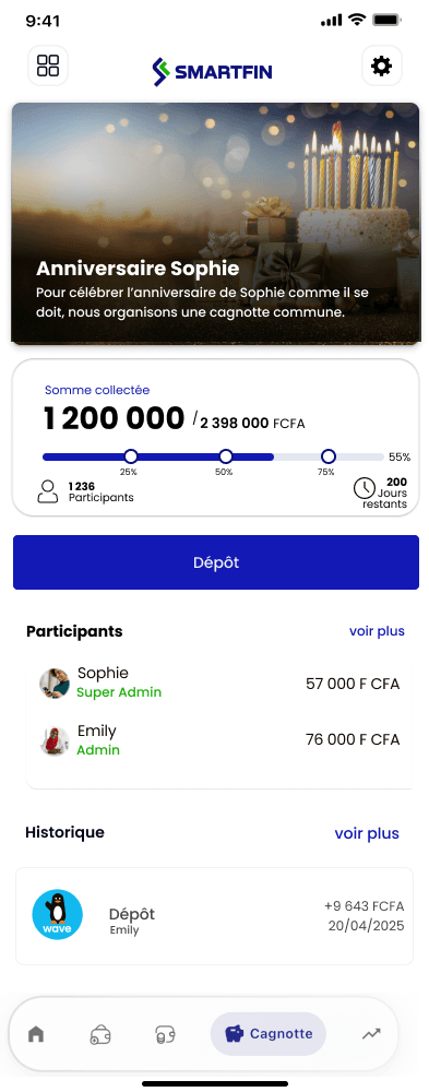 Cagnotte en ligne SmartFin